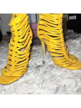 ALDO Yellow Braided Women's Heels